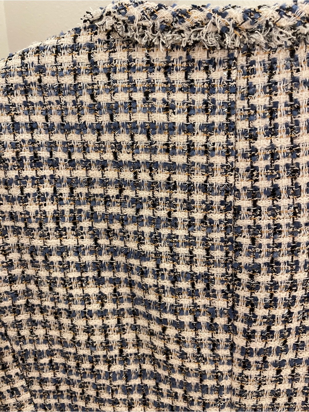 Ann Taylor Cream and Navy Tweed Open-Front Blazer - Picture 4 of 4